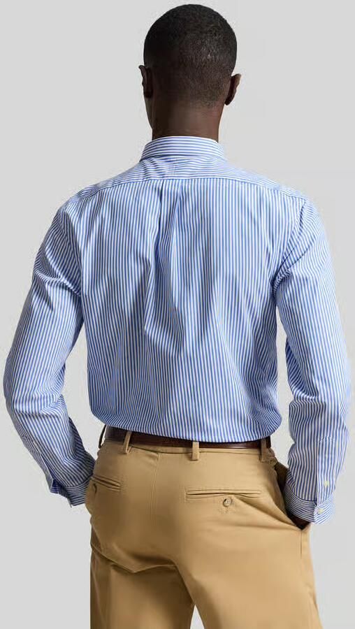 Polo Ralph Lauren Overhemd Lange Mouw CHEMISE AJUSTEE SLIM FIT EN POPELINE RAYEE - Foto 4