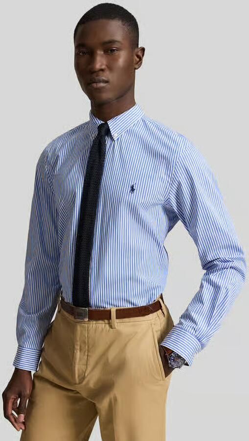 Polo Ralph Lauren Overhemd Lange Mouw CHEMISE AJUSTEE SLIM FIT EN POPELINE RAYEE - Foto 3