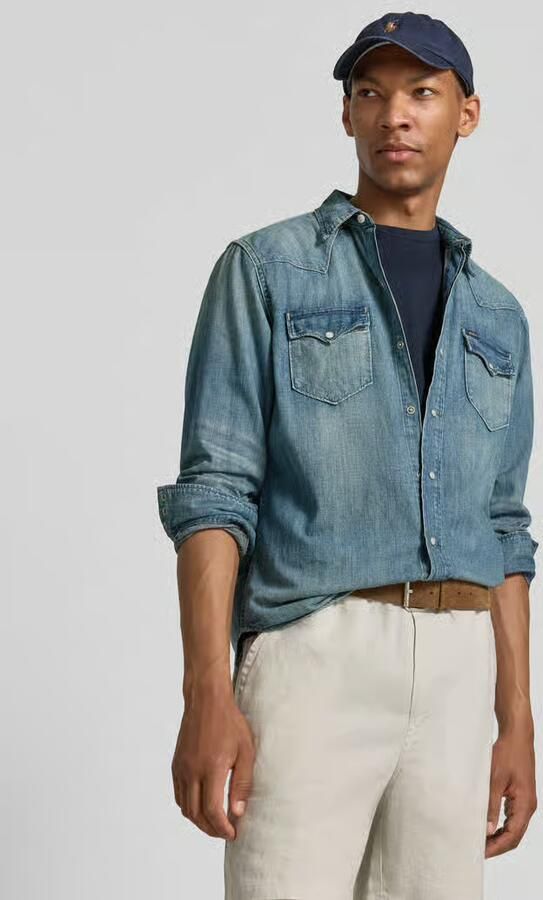 Polo Ralph Lauren regular fit vrijetijdsoverhemd van pure katoen model 'DENIM WESTERN SHIRT' - Foto 7