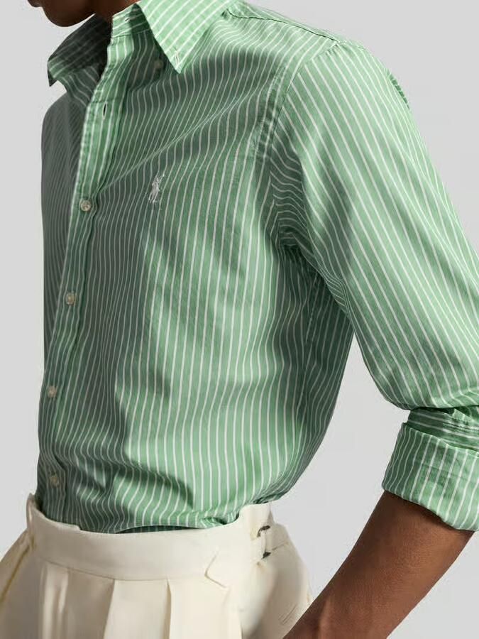 Polo Ralph Lauren Overhemd Lange Mouw CHEMISE AJUSTEE CUSTOM FIT EN POPELINE RAYEE