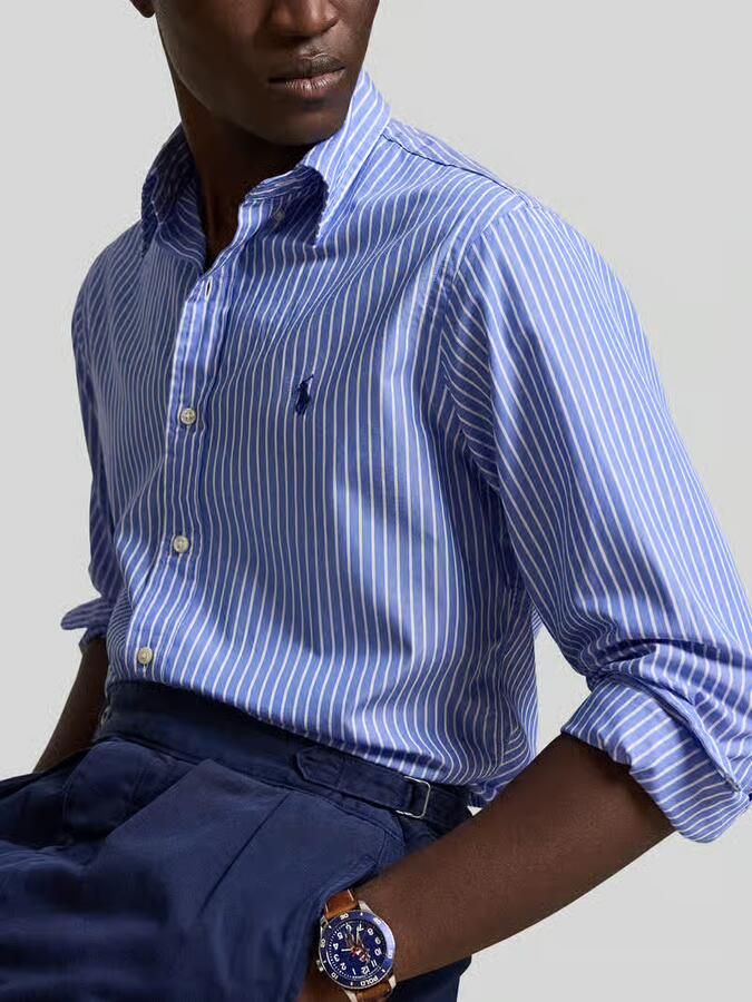 Polo Ralph Lauren Overhemd Lange Mouw CHEMISE AJUSTEE CUSTOM FIT EN POPELINE RAYEE - Foto 3