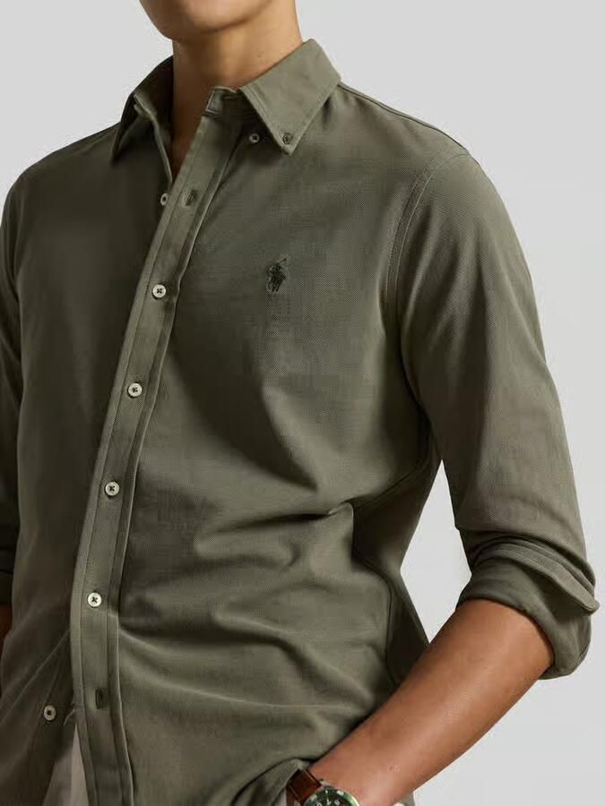 Polo Ralph Lauren Overhemd Lange Mouw CHEMISE AJUSTEE COL BOUTONNE EN POLO FEATHERWEIGHT