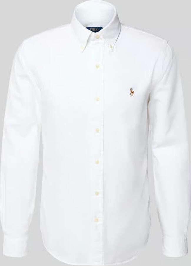 Polo Ralph Lauren Overhemd Lange Mouw CHEMISE AJUSTEE EN OXFORD COL BOUTONNE LOGO PONY PLAYER MULTICO - Foto 10