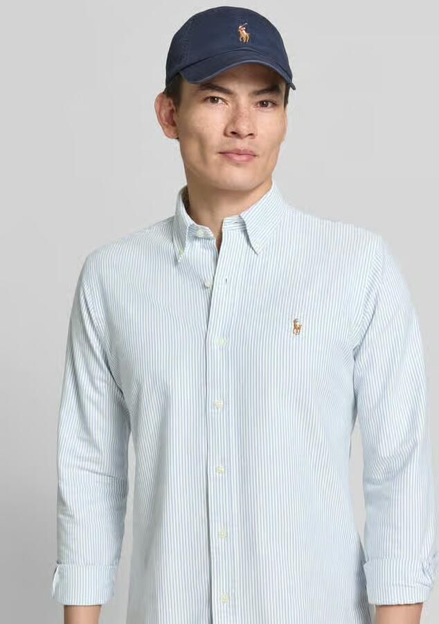 Polo Ralph Lauren Overhemd Lange Mouw CHEMISE AJUSTEE EN OXFORD COL BOUTONNE LOGO PONY PLAYER MULTICO - Foto 9
