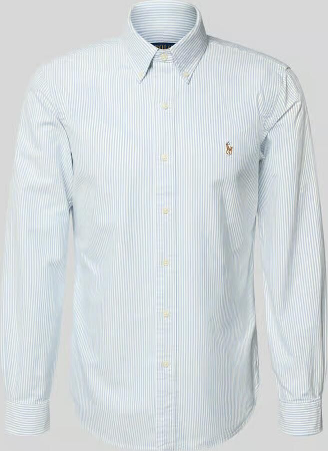 Polo Ralph Lauren Overhemd Lange Mouw CHEMISE AJUSTEE EN OXFORD COL BOUTONNE LOGO PONY PLAYER MULTICO - Foto 8
