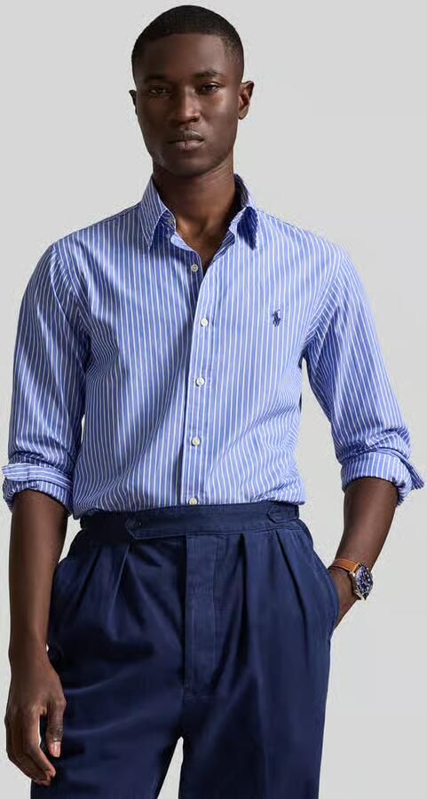 Polo Ralph Lauren Overhemd Lange Mouw CHEMISE AJUSTEE CUSTOM FIT EN POPELINE RAYEE - Foto 4
