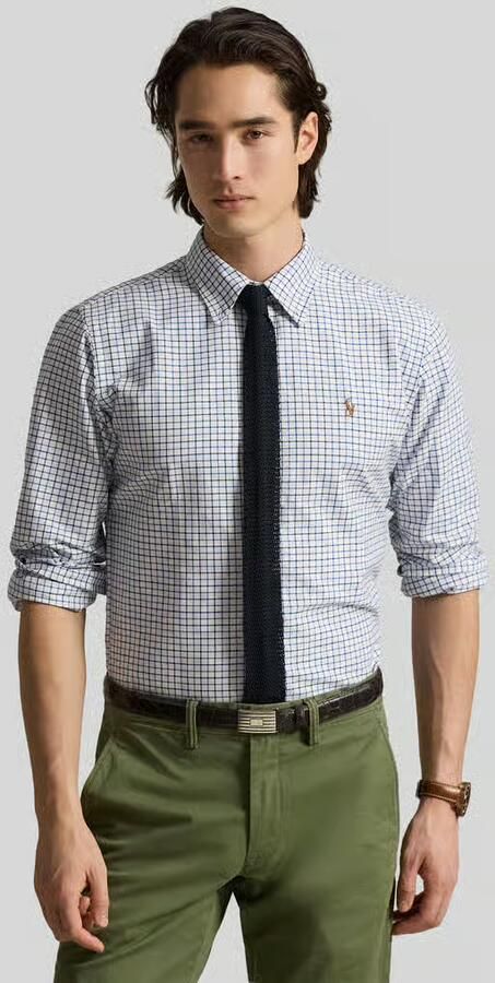 Ralph Lauren Geruite Overhemd met Geknoopte Kraag en Geborduurd Paard Multicolor Heren - Foto 2
