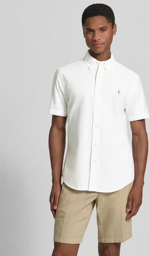 Polo Ralph Lauren Overhemd Korte Mouw CHEMISE COUPE DROITE EN OXFORD UNIE - Foto 4