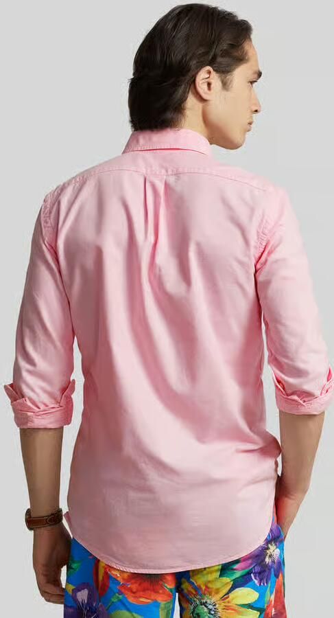 Polo Ralph Lauren Overhemd Lange Mouw CHEMISE CUSTOM FIT EN OXFORD LEGER - Foto 6