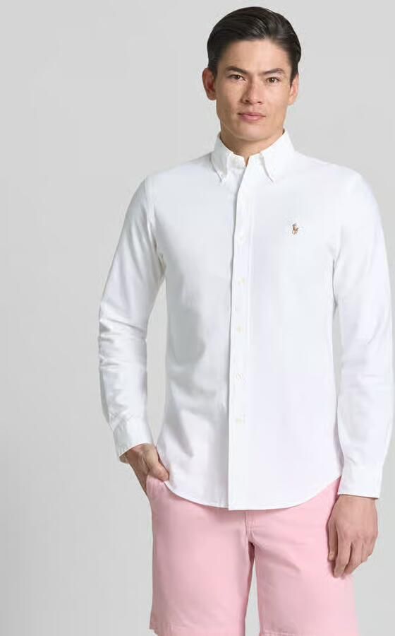 Polo Ralph Lauren Overhemd Lange Mouw CHEMISE AJUSTEE EN OXFORD COL BOUTONNE LOGO PONY PLAYER MULTICO - Foto 14