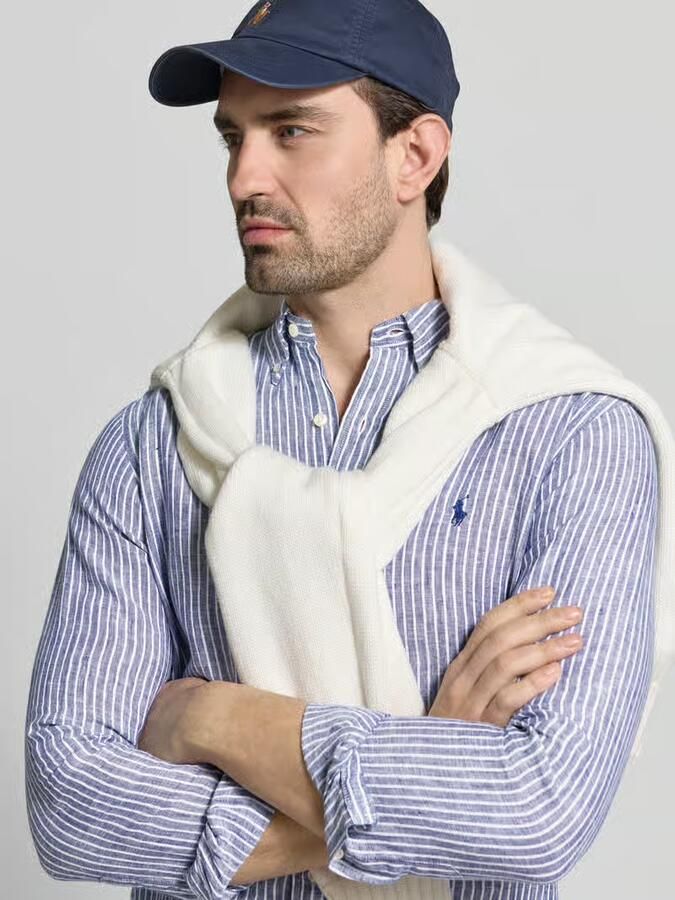 Polo Ralph Lauren Overhemd Lange Mouw CHEMISE RAYEE COUPE DROITE EN LIN