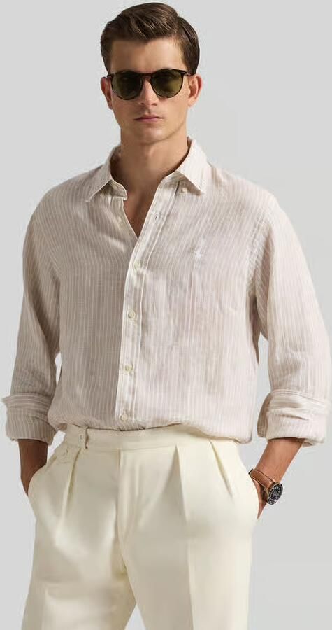 Polo Ralph Lauren Overhemd Lange Mouw CHEMISE RAYEE COUPE DROITE EN LIN - Foto 4