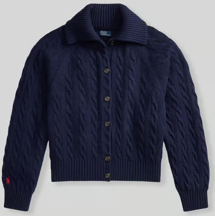 Polo Ralph Lauren relaxed fit gebreid jack van mix van wol en kasjmier