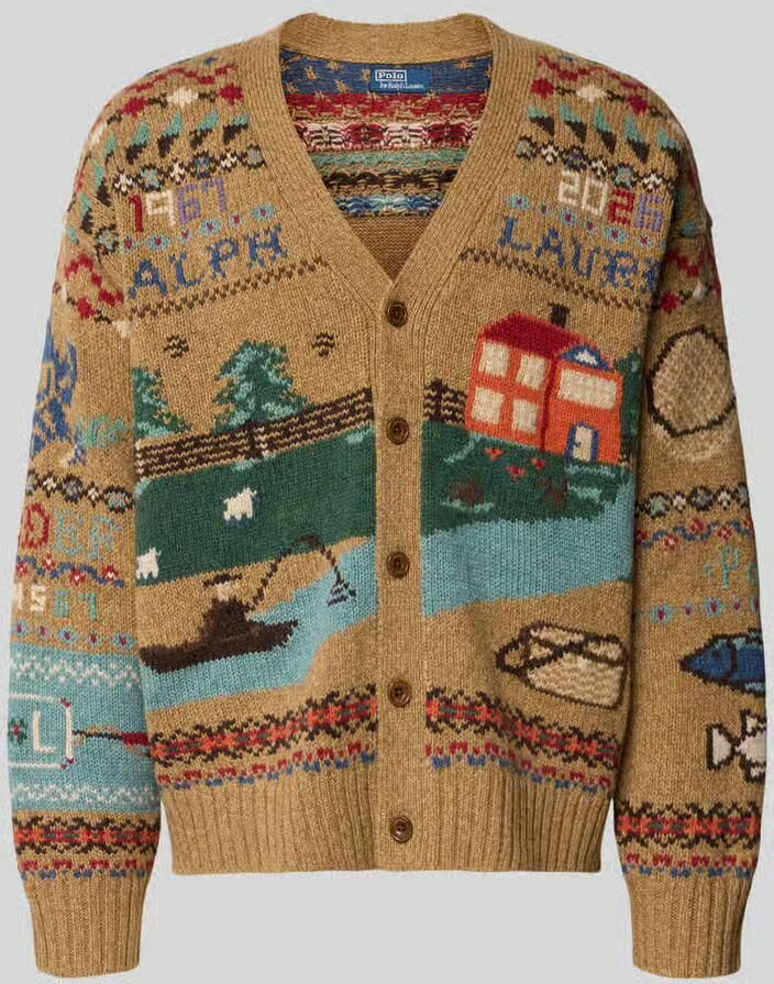 Polo Ralph Lauren relaxed fit gebreid jack van pure wol