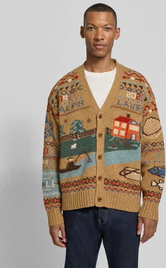 Polo Ralph Lauren relaxed fit gebreid jack van pure wol - Foto 3