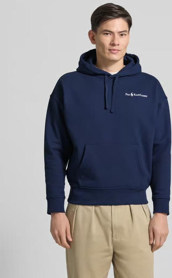 Polo Ralph Lauren Relaxed fit hoodie met labelstitching en kangoeroezak - Foto 3