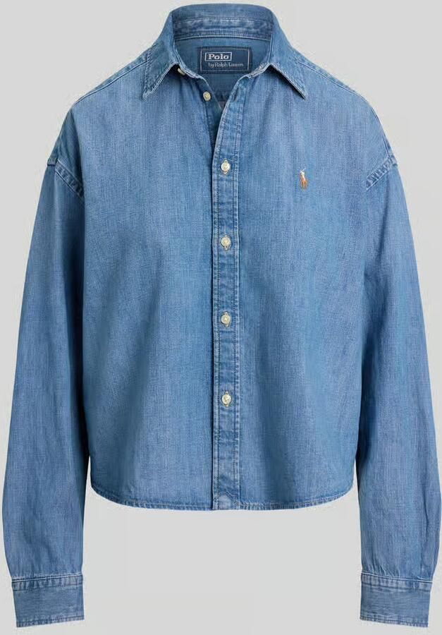 Polo Ralph Lauren Regular fit jeansblouse met logostitching - Foto 4