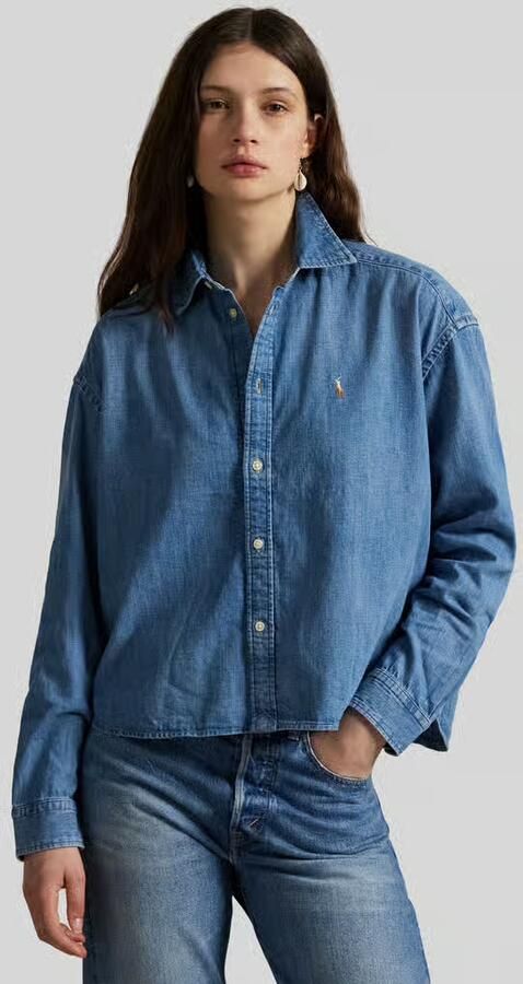Polo Ralph Lauren Regular fit jeansblouse met logostitching - Foto 4
