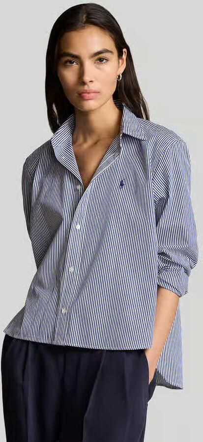 Polo Ralph Lauren Gestreept katoenen overhemd met asymmetrische zoom Multicolor Dames - Foto 6