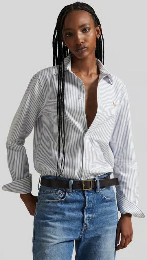 Polo Ralph Lauren relaxed fit overhemdblouse van puur katoen met logostitching - Foto 2