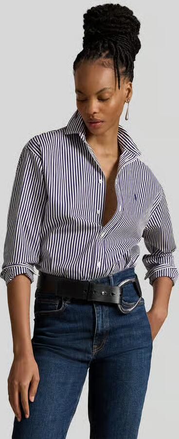 Polo Ralph Lauren relaxed fit overhemdblouse van puur katoen met logostitching - Foto 3