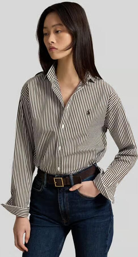 Polo Ralph Lauren relaxed fit overhemdblouse van puur katoen met logostitching - Foto 3