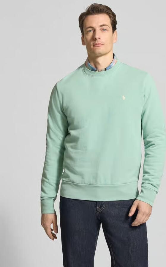 Ralph Lauren Stijlvolle Mint Sweater met Ronde Hals en Logo Green Heren - Foto 4