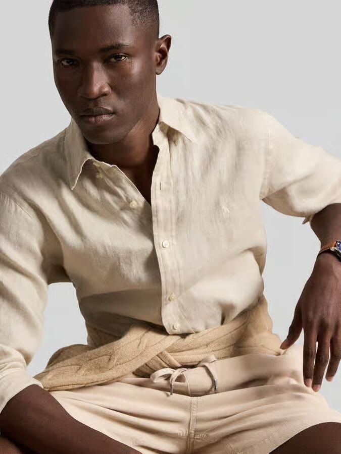 Polo Ralph Lauren Overhemd Lange Mouw CHEMISE COUPE DROITE EN LIN
