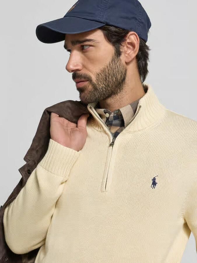Polo Ralph Lauren Beige Cotton Quarter-Zip Jumper Andover Cream Beige Heren - Foto 2