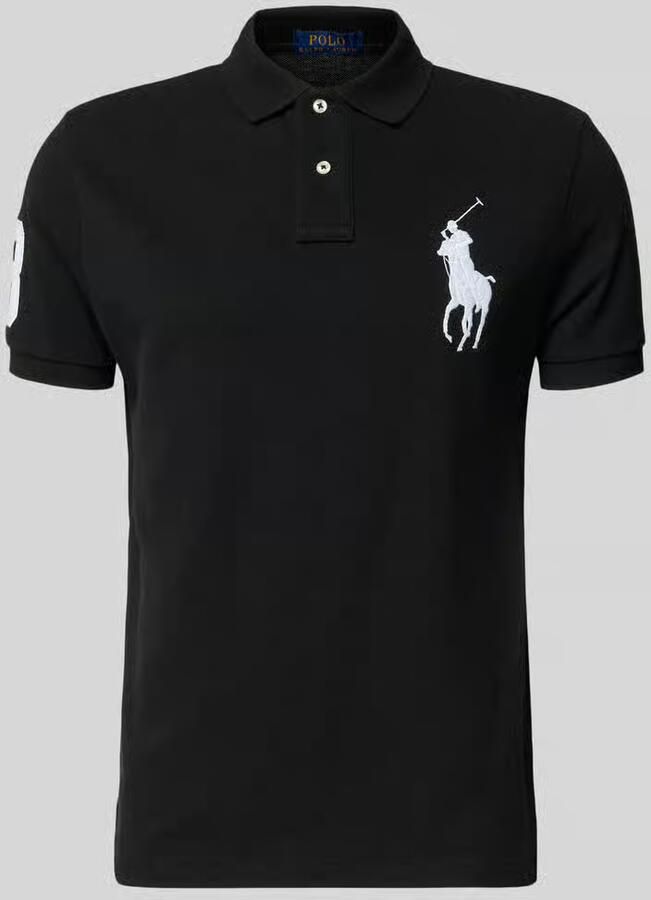 Polo Ralph Lauren Short Sleeve Knit Polo Shirt T-Shirts & Polo's in zwart formaten: S - Foto 4