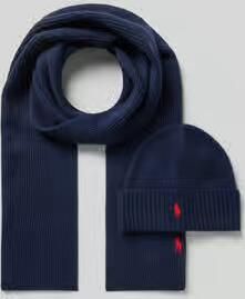 Polo Ralph Lauren Wollen sjaal en muts in een set met logostitching - Foto 2