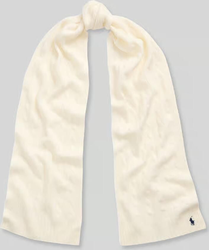 Polo Ralph Lauren sjaal van mix van scheerwol en kasjmier met gestikt logo - Foto 2