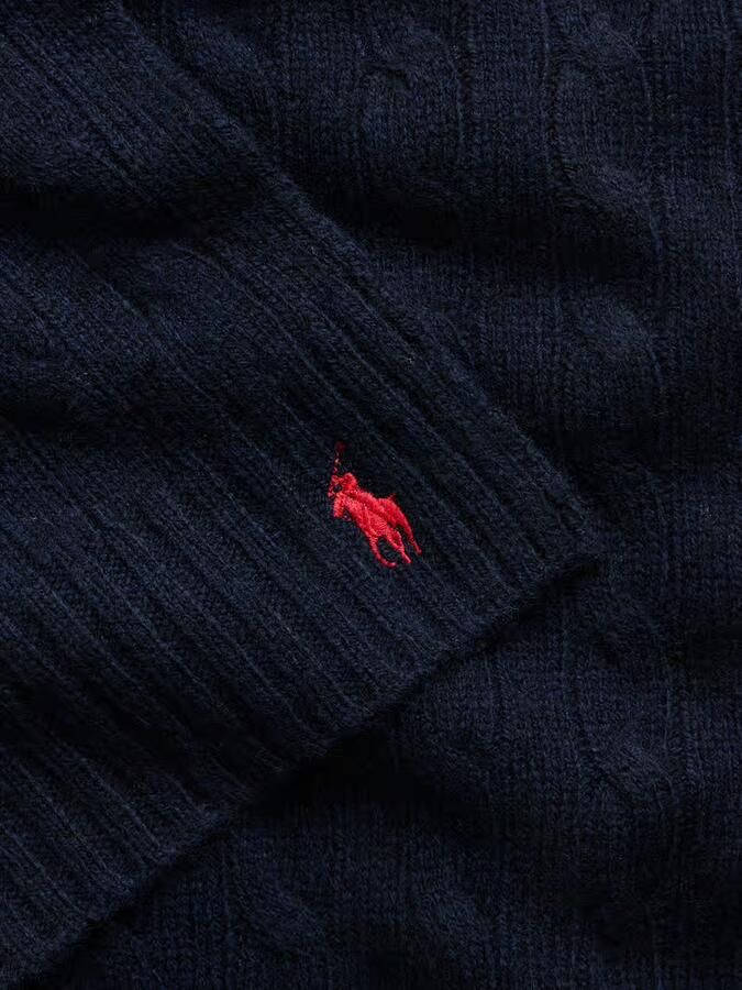 Polo Ralph Lauren sjaal van mix van scheerwol en kasjmier met gestikt logo
