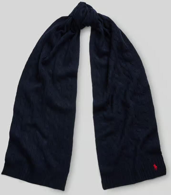 Polo Ralph Lauren sjaal van mix van scheerwol en kasjmier met gestikt logo - Foto 2