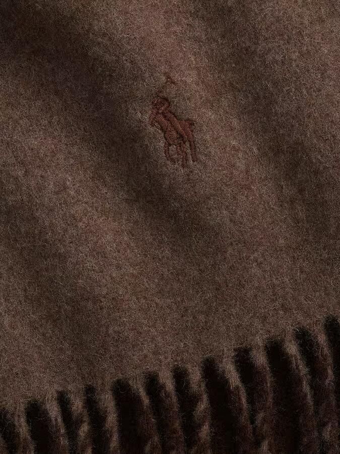 Polo Ralph Lauren Sjaal van wol met logostitching en franjes