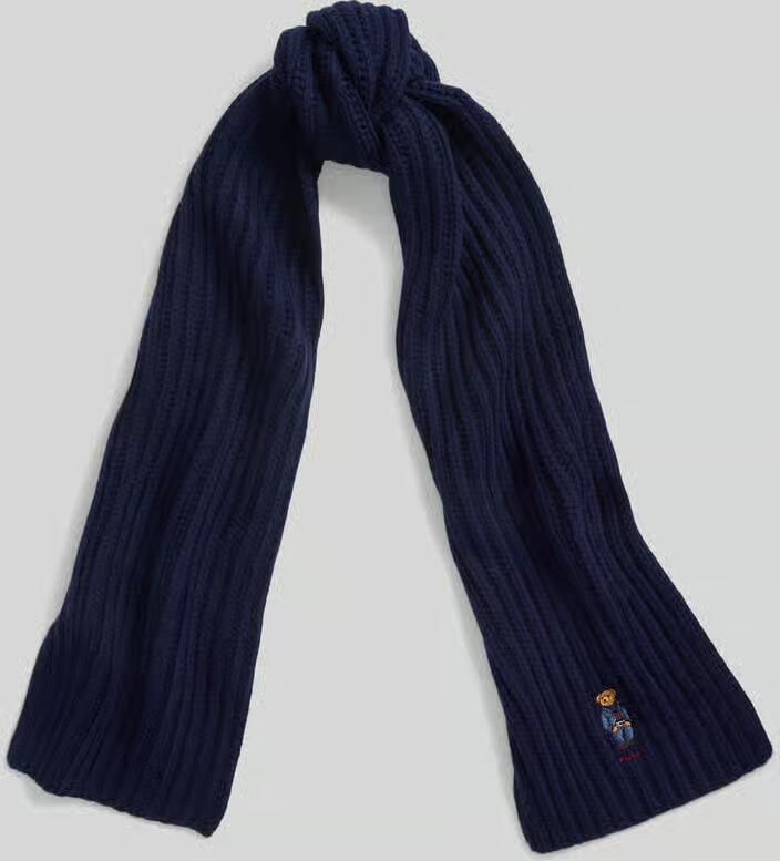 Polo Ralph Lauren Wollen sjaal met label- en motiefstitching model 'BEAR' - Foto 2