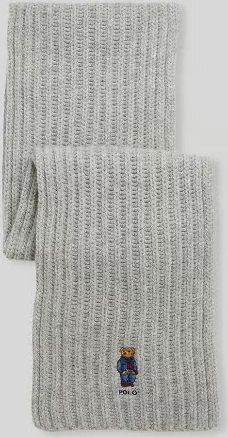 Polo Ralph Lauren Wollen sjaal met label- en motiefstitching model 'BEAR' - Foto 2