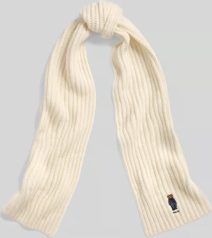 Polo Ralph Lauren Wollen sjaal met label- en motiefstitching model 'BEAR' - Foto 4
