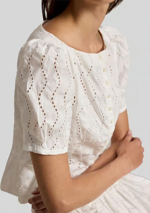 Polo Ralph Lauren slim fit blouse met korte mouwen van puur katoen model 'JULES'