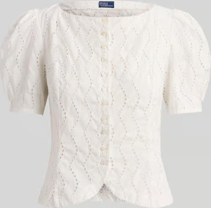 Polo Ralph Lauren slim fit blouse met korte mouwen van puur katoen model 'JULES' - Foto 2