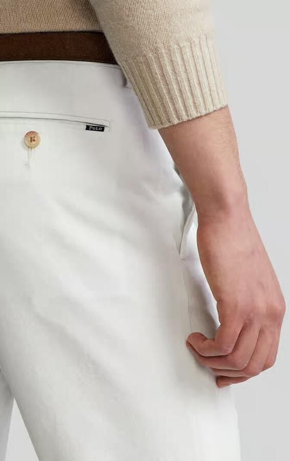 Ralph Lauren Slim Fit Witte Stretch-Katoenen Chino Broek Wit Heren