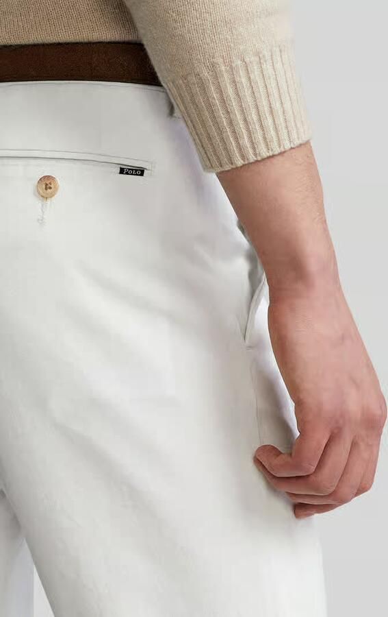 Ralph Lauren Slim Fit Witte Stretch-Katoenen Chino Broek Wit Heren - Foto 5