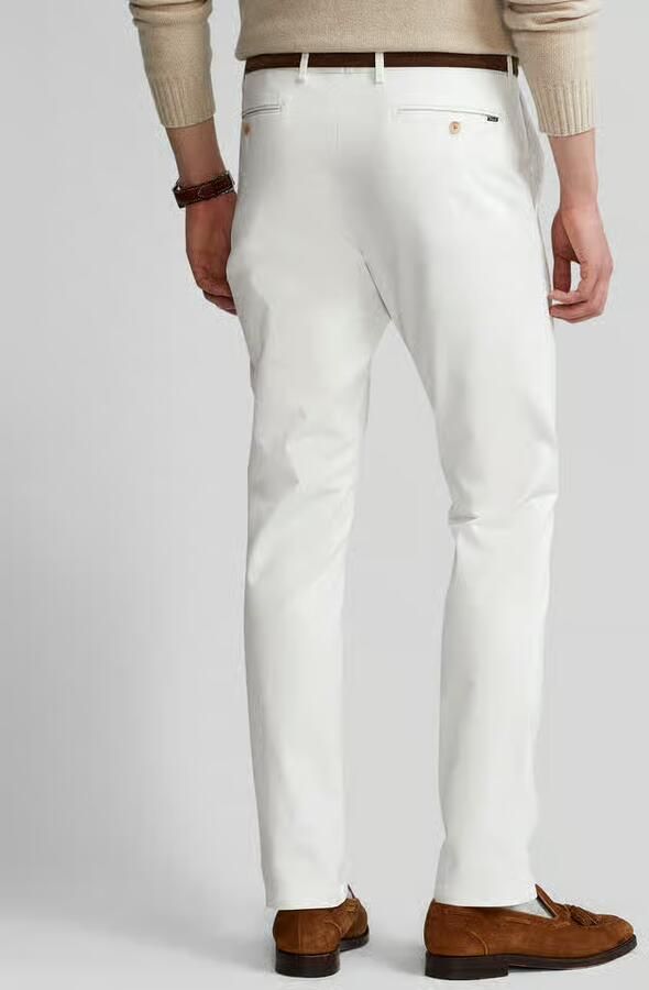 Ralph Lauren Slim Fit Witte Stretch-Katoenen Chino Broek Wit Heren