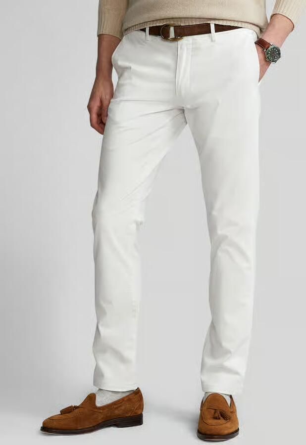 Ralph Lauren Slim Fit Witte Stretch-Katoenen Chino Broek Wit Heren - Foto 4