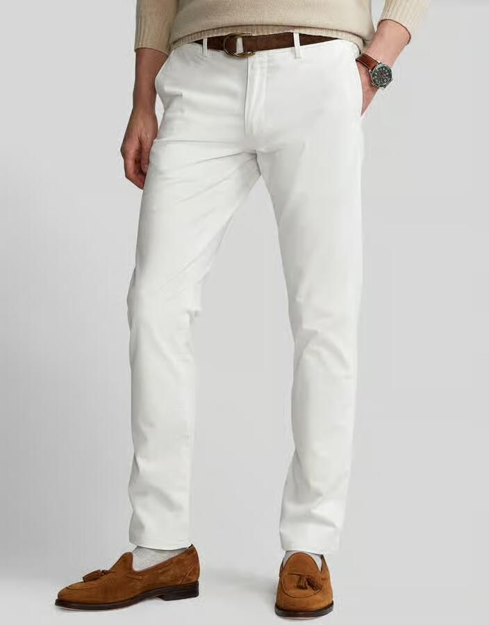 Ralph Lauren Slim Fit Witte Stretch-Katoenen Chino Broek Wit Heren - Foto 2