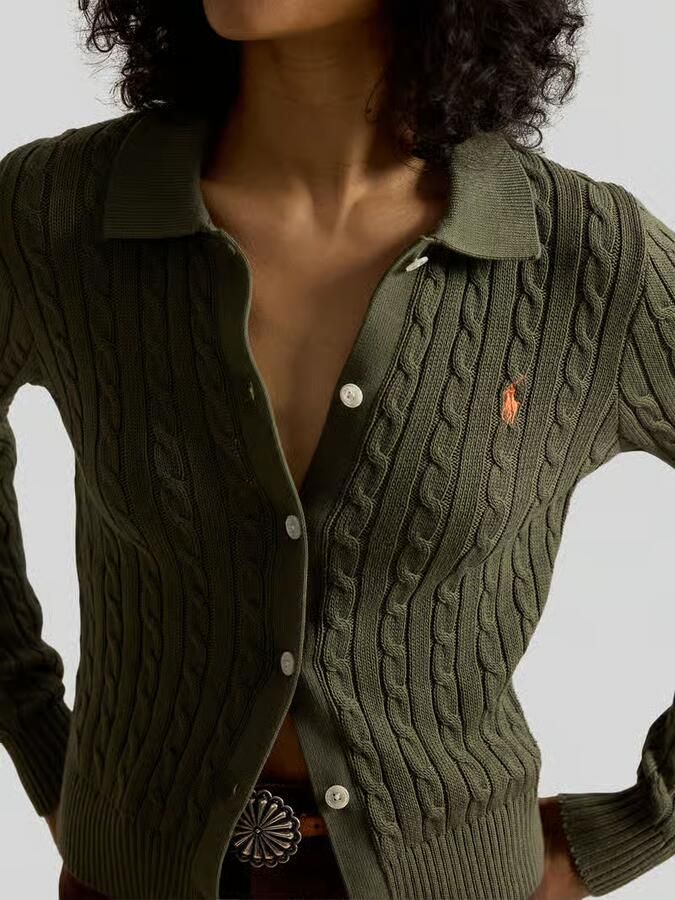 Polo Ralph Lauren slim fit gebreid jack van puur katoen