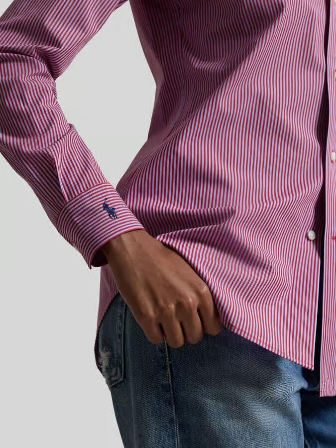 Polo Ralph Lauren Slim fit overhemdblouse van katoenmix - Foto 2