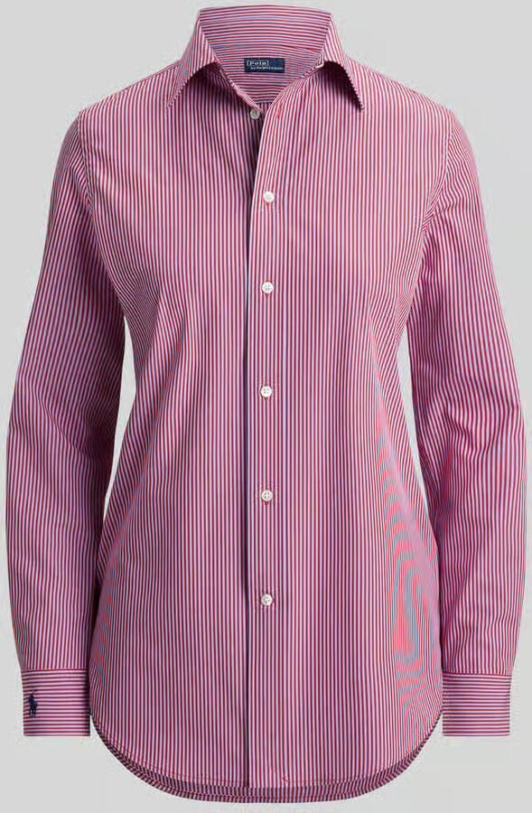 Polo Ralph Lauren Slim fit overhemdblouse van katoenmix