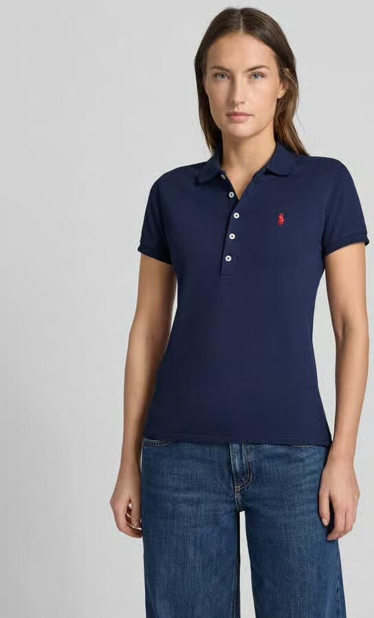 Polo Ralph Lauren Slim fit poloshirt met logostitching model 'JULIE' - Foto 6