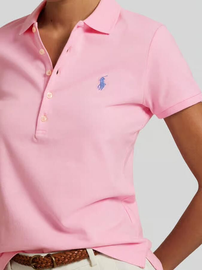 Polo Ralph Lauren Poloshirt van puur katoen met labelstitching model 'JULIE' - Foto 3